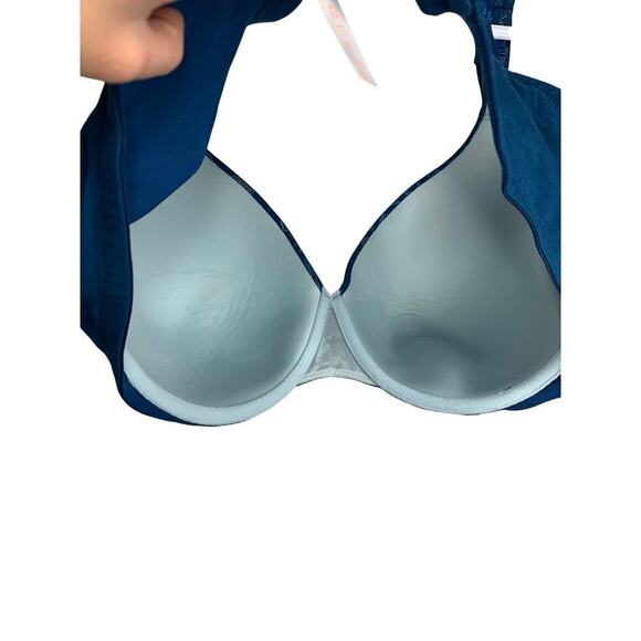 Cacique Cotton Lightly Lined Full Coverage Bra With Lace in Poseidon - Picture 6 of 6